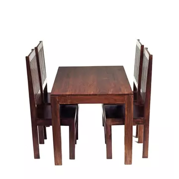 Buy Toko Dark Mango 4Ft Dining Set with Wooden Chairs from Furnituretta