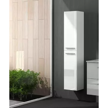 Buy Lydd 2 Door Wall Mounted Floating Bathroom Storage Cupboard White Gloss from Furnituretta