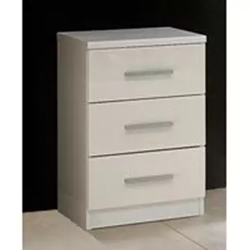 Buy Topline Bedside 3 Drawer White from Furnituretta