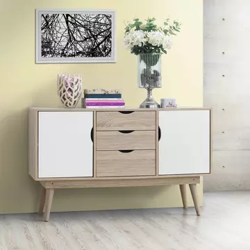 Buy Alford Sideboard with 2 White Doors & 3 Drawers from Furnituretta
