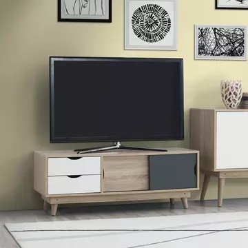 Buy Alford 2 Door & 2 White Drawer TV Unit from Furnituretta