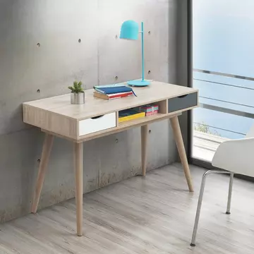 Buy Alford 2 White and Grey Drawer Desk from Furnituretta