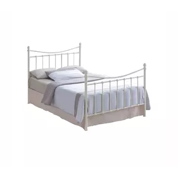 Buy Alderley Metal King Size Bed Ivory, Colour: Ivory, Size: 5ft/King , Item Width: 155 from Furnituretta