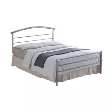 Buy Brennington Metal Double Bed Silver, Colour: Silver, Size: 4ft 6/Double, Item Width: 145.5 from Furnituretta