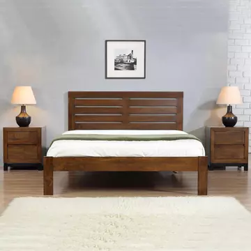 Buy Vulcan King Size Bed Rustic Oak, Size: King Size from Furnituretta