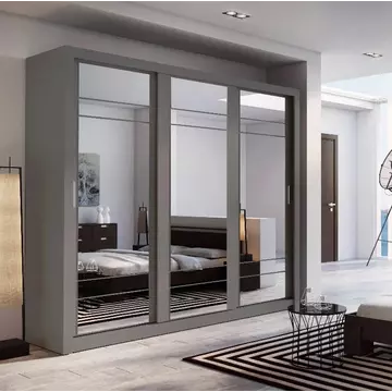 Buy Arti AR-02 Sliding Door Wardrobe Grey Matt 250cm, Colour: Grey Matt, Width: 250 from Furnituretta