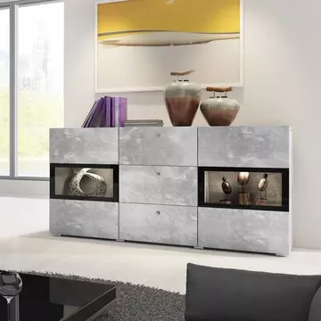 Buy Baros 26 - Sideboard Cabinet Concrete Grey, Colour: Concrete Grey, Width: 132 from Furnituretta