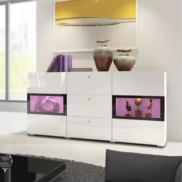 Buy Baros 26 - Sideboard Cabinet White Gloss, Colour: White Gloss, Item Width: 132 from Furnituretta