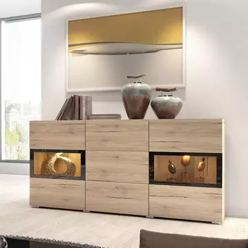 Buy Baros 26 - Sideboard Cabinet Oak San Remo, Colour: Oak San Remo, Width: 132 from Furnituretta