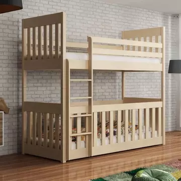 Buy Wooden Bunk Bed Cris with Cot Bed, Colour: Pine, Mattresses: Without Mattresses from Furnituretta