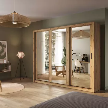 Buy Arti AR-02 Sliding Door Wardrobe Oak Artisan 250cm, Colour: Oak Artisan, Width: 250 from Furnituretta