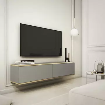 Buy Oro Floating TV Cabinet 135cm Grey, Colour: Grey, Item Width: 135 from Furnituretta