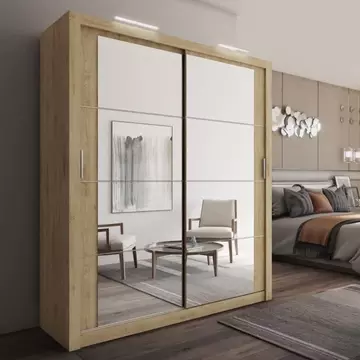 Buy Arti AR-03 Sliding Door Wardrobe Oak Shetland 181cm, Colour: Oak Shetland, Width: 181 from Furnituretta