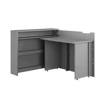 Buy Work Concept Convertible Hidden Desk with Storage Grey Matt, Colour: Grey Matt, Width: 115, Side: Right from Furnituretta