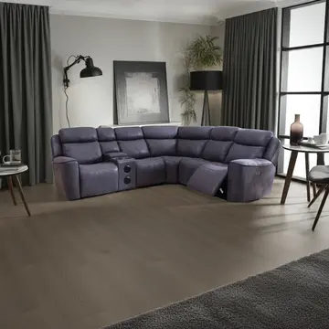 Buy Techno Corner with 3 Power Recliners Grey from Furnituretta