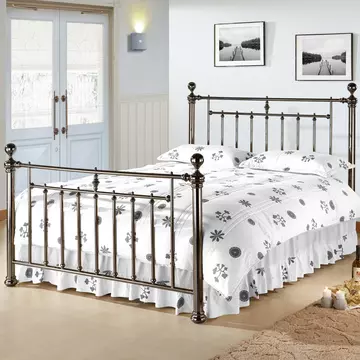 Buy Alexander Black Nickel King Size Bed, Colour: Black Nickel, Size: 5ft/King , Width: 162.5 from Furnituretta