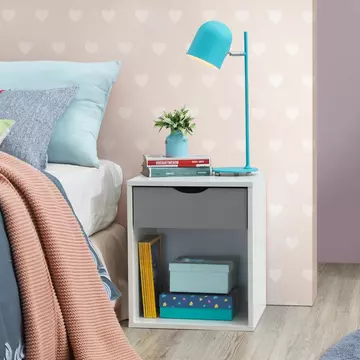 Buy Alton Nightstand with 1 Grey Drawer from Furnituretta