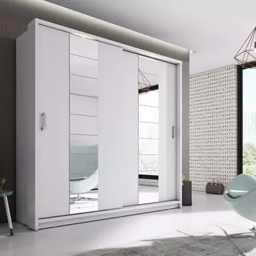 Buy Arti AR-14 Sliding Door Wardrobe White Matt 220cm, Colour: White Matt, Item Width: 220 from Furnituretta