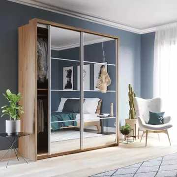 Buy Arti AR-17 Sliding Door Wardrobe Oak Shetland 180cm, Colour: Oak Shetland, Width: 180 from Furnituretta