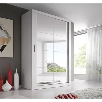 Buy Arti 19 - 2 Sliding Door Wardrobe White Matt 120cm, Colour: White Matt, Item Width: 120 from Furnituretta