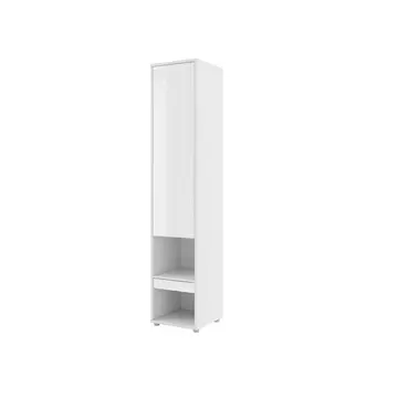 Buy BC-07 Tall Storage Cabinet for Vertical Wall Bed Concept White Gloss, Colour: White Gloss, Item Width: 45 from Furnituretta