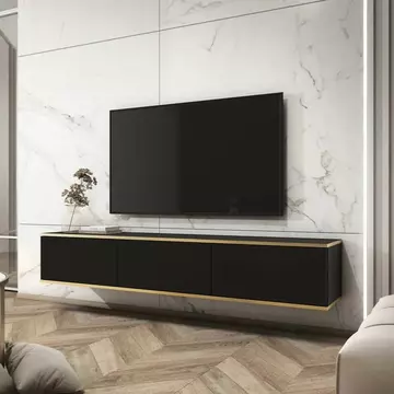 Buy Oro Floating TV Cabinet Black 175cm, Colour: Black, Width: 175 from Furnituretta