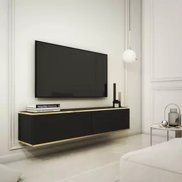 Buy Moro Floating TV Cabinet Black 135cm, Colour: Black, Item Width: 135 from Furnituretta