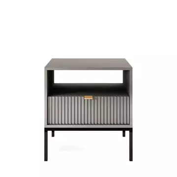 Buy Nova Bedside Cabinet Table Grey Matt 54cm, Colour: Grey Matt, Width: 54 from Furnituretta