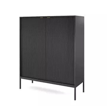 Buy Nova Highboard Cabinet Black Matt 104cm, Colour: Black Matt, Width: 104 from Furnituretta