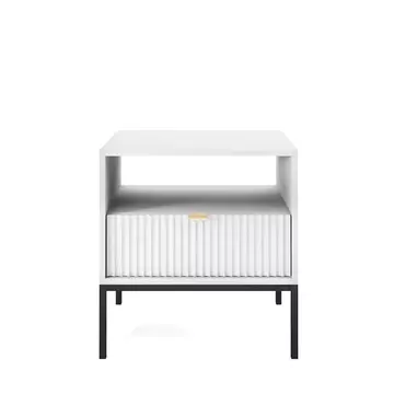 Buy Nova Bedside Cabinet Table White Matt 54cm, Colour: White Matt, Width: 54 from Furnituretta