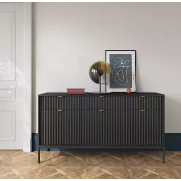 Buy Nova Large Sideboard Cabinet Black Matt 154cm, Colour: Black Matt, Width: 154 from Furnituretta