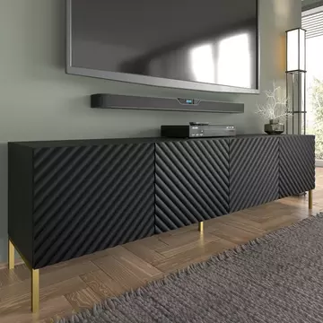 Buy Surf TV Cabinet Black 200cm, Colour: Black, Width: 200 from Furnituretta