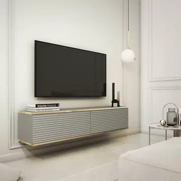 Buy Moro Floating TV Cabinet Grey 135cm, Colour: Grey, Item Width: 135 from Furnituretta