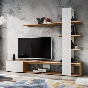 Buy Eco Entertainment TV Unit White, Colour: White, Width: 190 from Furnituretta