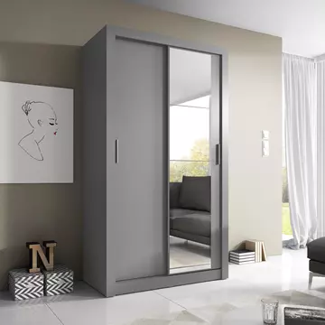 Buy Arti 6 - 2 Sliding Door Wardrobe Grey Matt 120cm, Colour: Grey Matt, Item Width: 120 from Furnituretta