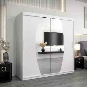 Buy Elypse Sliding Door Wardrobe White 180cm, Colour: White, Item Width: 180 from Furnituretta