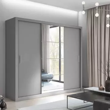 Buy Idea ID-01 Sliding Door Wardrobe Grey Matt 250cm, Colour: Grey Matt, Width: 250 from Furnituretta