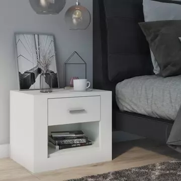 Buy Idea ID-07 Bedside Cabinet White Matt, Colour: White Matt, Width: 50 from Furnituretta