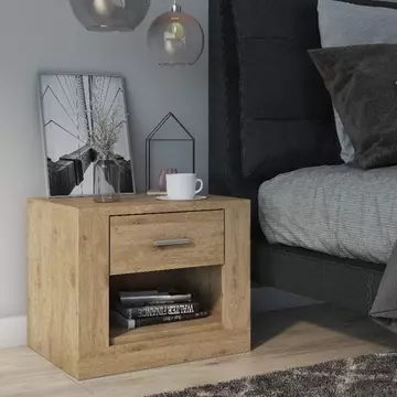 Buy Idea ID-07 Bedside Cabinet Oak Shetland, Colour: Oak Shetland, Width: 50 from Furnituretta