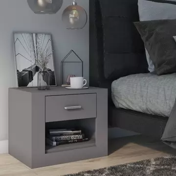 Buy Idea ID-07 Bedside Cabinet Grey Matt, Colour: Grey Matt, Width: 50 from Furnituretta