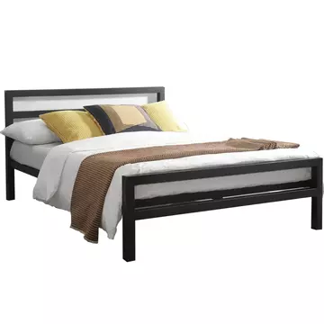 Buy City Block Black Double Bed, Colour: Charcoal Black, Size: 4ft 6/Double, Width: 138.5 from Furnituretta