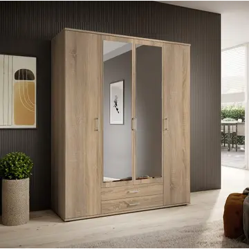 Buy Karl Hinged Door Wardrobe Oak Sonoma 160cm, Colour: Oak Sonoma, Item Width: 160 from Furnituretta