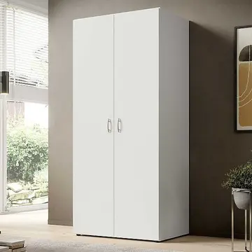 Buy Base 2 Door Hinged Wardrobe White Matt, Colour: White Matt, Item Width: 80 from Furnituretta