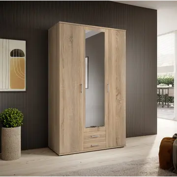 Buy Karl Hinged Door Wardrobe Oak Sonoma 120cm, Colour: Oak Sonoma, Width: 120 from Furnituretta