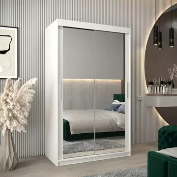 Buy Tokyo III Sliding Door Wardrobe White 120cm, Colour: White, Item Width: 120 from Furnituretta