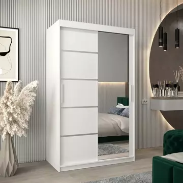 Buy Verona 02 Sliding Door Wardrobe White 120cm, Colour: White, Item Width: 120 from Furnituretta