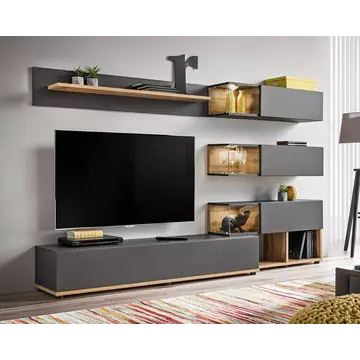 Buy Silk Entertainment TV Unit in Anthracite from Furnituretta