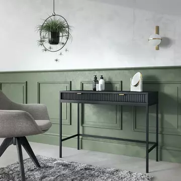 Buy Nova Desk Black Matt 104cm, Colour: Black Matt, Width: 104 from Furnituretta