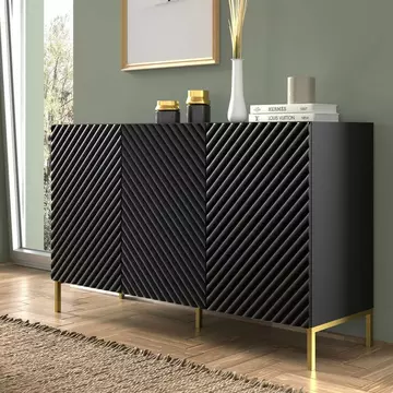 Buy Surf Sideboard Cabinet Black 150cm, Colour: Black, Width: 150 from Furnituretta