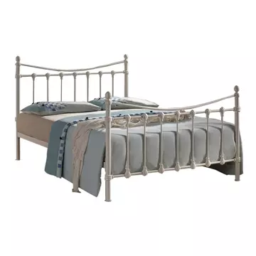 Buy Florida Ivory Metal Single Bed, Colour: Ivory, Size: 3ft/Single, Width: 110 from Furnituretta